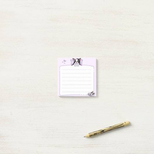 Sleeping Boston Terrier Post merkt op Post-it® Notes (Op bureau)