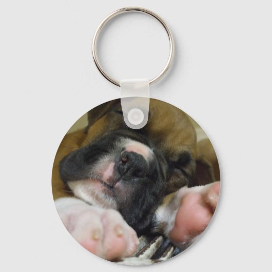 Sleeping Boxer puppy sleutelhanger (Voorkant)