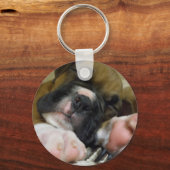 Sleeping Boxer puppy sleutelhanger (Voorkant)