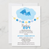 Sleeping Boy Teddy Bear in Cloud Baby shower Kaart (Voorkant)