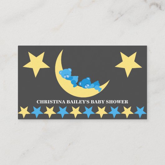 Sleeping Boy Teddy Bears Luier Raffle Tickets Informatiekaartje (Achterkant)