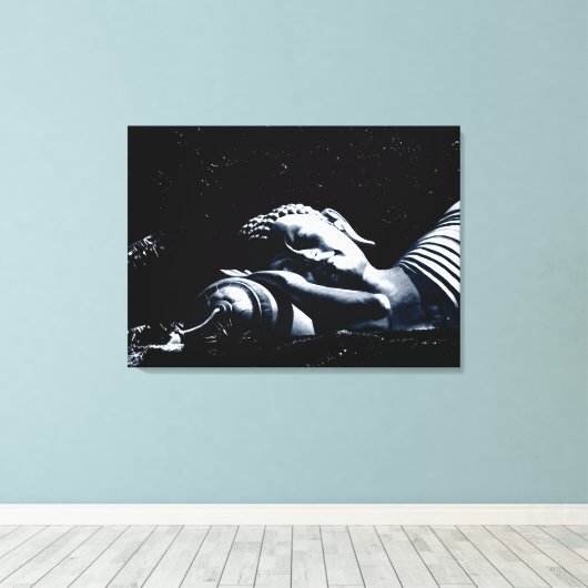 Sleeping Buddha / Buddhism Canvas Afdruk (Insitu (Houten vloer))
