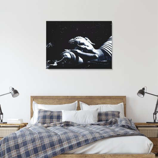 Sleeping Buddha / Buddhism Canvas Afdruk (Insitu (Slaapkamer))