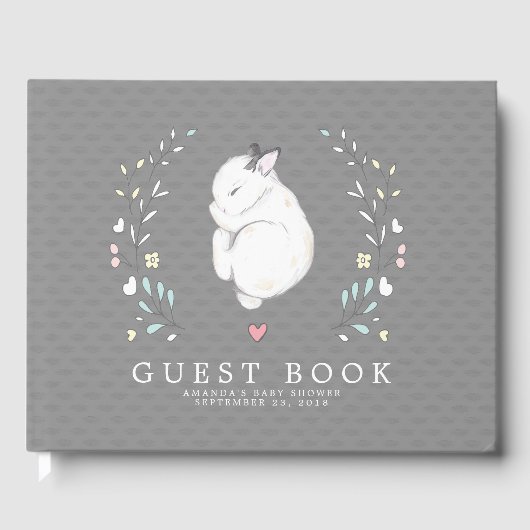 Sleeping Bunny Baby shower Gastenboek (Voorkant)
