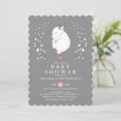 Sleeping Bunny Baby shower Invitation Kaart (Staand voorkant)