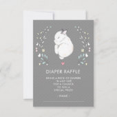 Sleeping Bunny Baby shower Luier Raffle Ticket Kaart (Voorkant)