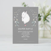 Sleeping Bunny Baby shower Luier Raffle Ticket Kaart (Staand voorkant)
