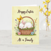 Sleeping Bunny Floral Basket Card Kaart (Gele Bloem)