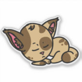 Sleeping Cat Cartoon - Schattigee Sticker (Voorkant)