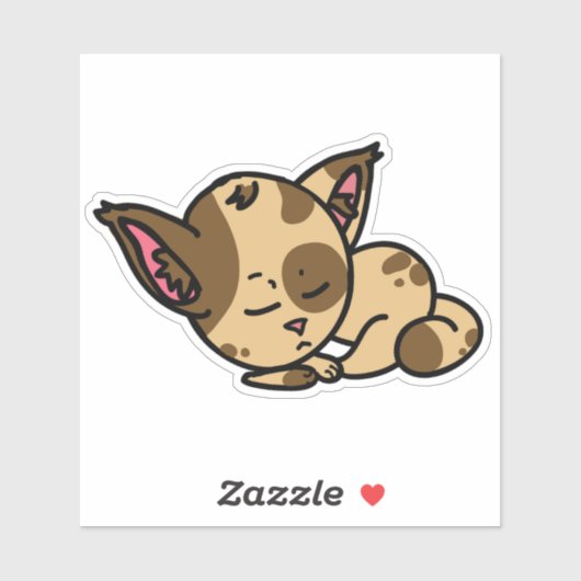 Sleeping Cat Cartoon - Schattigee Sticker (Vel)