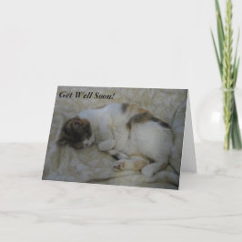 Sleeping Cat Get Well Soon Kaart #2