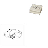 Sleeping Cat Line Drawing Art Drawing Rubberstempel (Gestempeld)