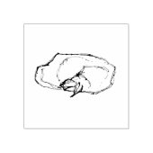 Sleeping Cat Line Drawing Art Drawing Rubberstempel (Afrduk)
