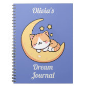 Sleeping Cat on a Moon Dream Journal op maat Notitieboek (Voorkant)