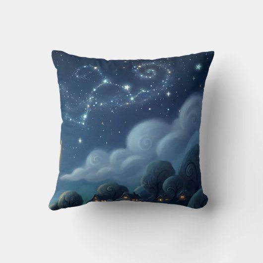 Sleeping Cat on Moon Nursery Throw Pillow Kussen (Achterkant)