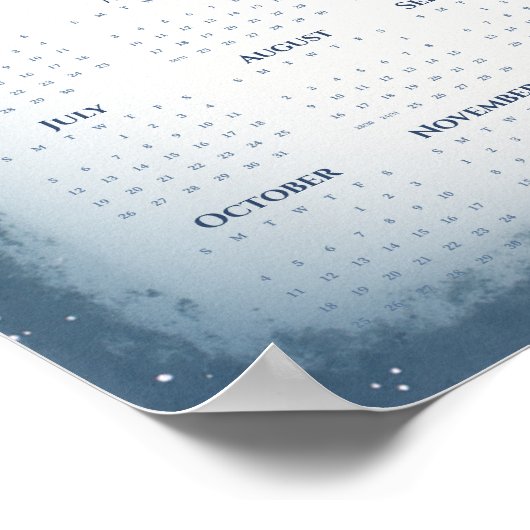 Sleeping Cat on the Moon 2026 Calendar Dreamy  Poster (Hoek)