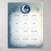 Sleeping Cat on the Moon 2026 Calendar Dreamy  Poster (Voorkant)