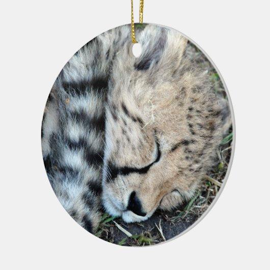 Sleeping Cheetah Cub Foto Keramisch Ornament (Links)