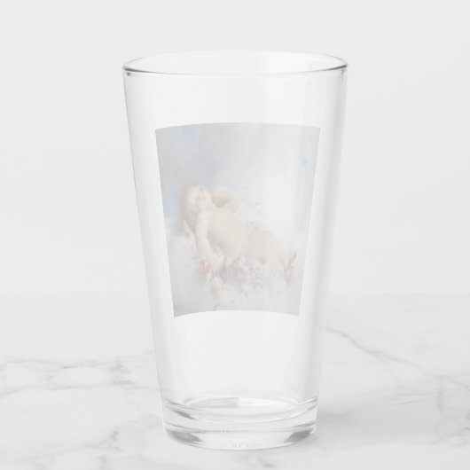 Sleeping Cherub (Putto) (door Léon Bazille Perraul Glas (Achterkant)