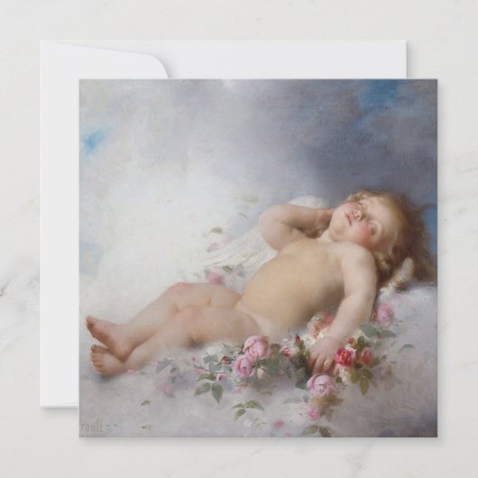 Sleeping Cherub (Putto) (door Léon Bazille Perraul Kaart (Voorkant)