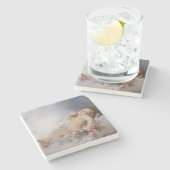 Sleeping Cherub (Putto) (door Léon Bazille Perraul Stenen Onderzetter (Zijkant)