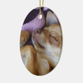 Sleeping Chihuahua Keramisch Ornament (Links)
