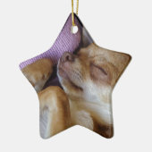 Sleeping Chihuahua Keramisch Ornament (Links)