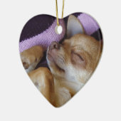 Sleeping Chihuahua Keramisch Ornament (Links)
