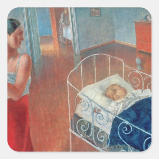 Sleeping Child, 1924 Vierkante Sticker (Voorkant)