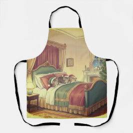 Sleeping Christmas Cats Apron Schort