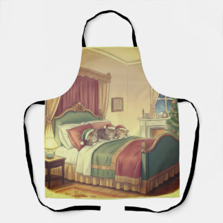 Sleeping Christmas Cats Apron Schort