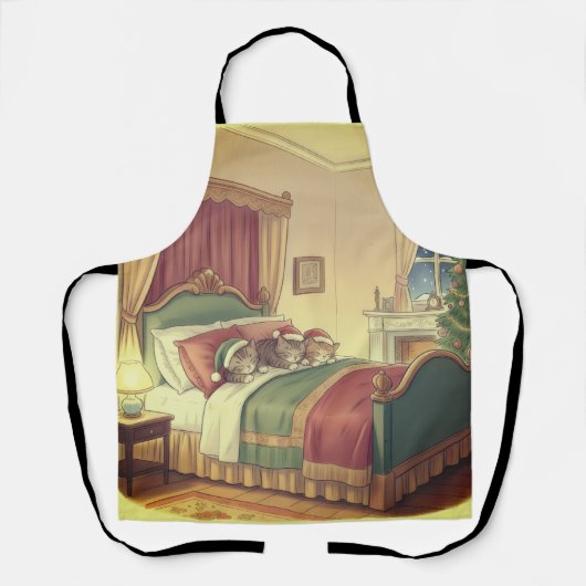 Sleeping Christmas Cats Apron Schort (Voorkant)