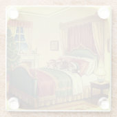 Sleeping Christmas Cats Glass Coaster Glazen Onderzetter (Achterkant)