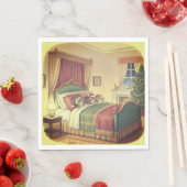 Sleeping Christmas Cats Napkins Servet (Insitu)