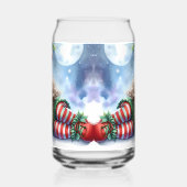 Sleeping Christmas Elf met Calico Kitten Blikvorm Glas (Links)