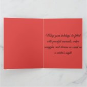 Sleeping Christmas Elf met Calico Kitten Kaart (Binnen)