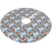 Sleeping Christmas Elf with Calico Kitten Kerstboom Rok (Gekanteld)