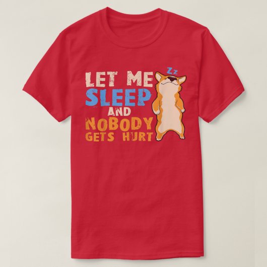 Sleeping Corgi Dog, Sleepshirt, Pajamas  T-shirt (Design voorkant)