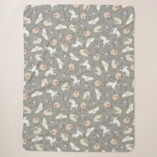 Sleeping Dog Geïnspireerd Print in grijs Sinaasapp Sherpa Deken