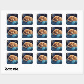 Sleeping Dog Vierkante Sticker (Vel)