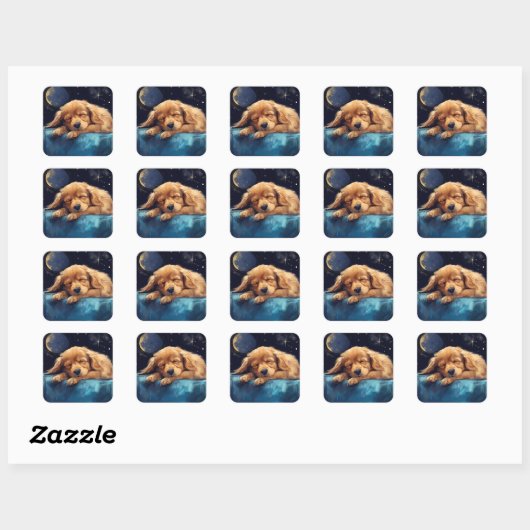 Sleeping Dog Vierkante Sticker (Vel)
