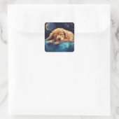 Sleeping Dog Vierkante Sticker (Tas)