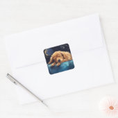 Sleeping Dog Vierkante Sticker (Envelop)