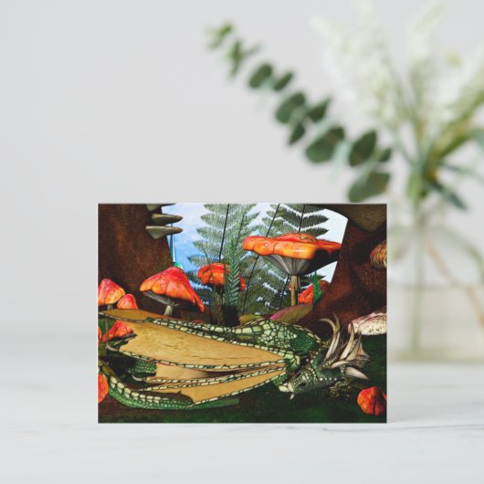 Sleeping Dragon Fantasy Art Briefkaart (Staand voorkant)