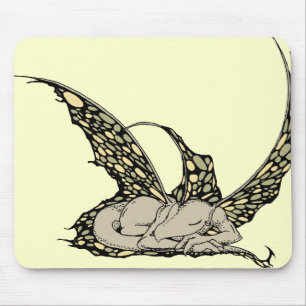 Sleeping Dragonette (geel) Mousepad Muismat