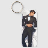 Sleeping Elegant Anime Man Sleutelhanger (Voorkant)