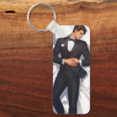 Sleeping Elegant Anime Man Sleutelhanger (Voorkant)