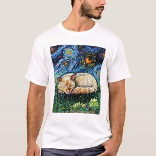 Sleeping Flame Point Siamese Cat Sterrennacht T-shirt