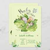 Sleeping Forest Animal Baby shower Invitation Kaart (Voorkant / Achterkant)