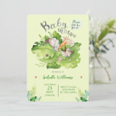Sleeping Forest Animal Baby shower Invitation Kaart (Staand voorkant)